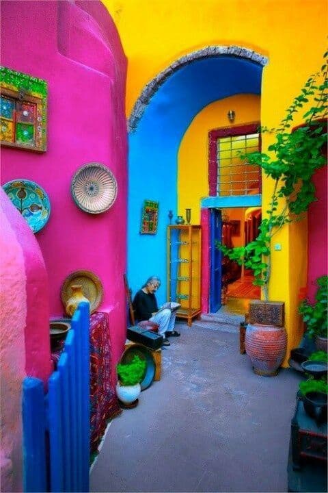 Revêtement extérieur peinture très coloré multicolore