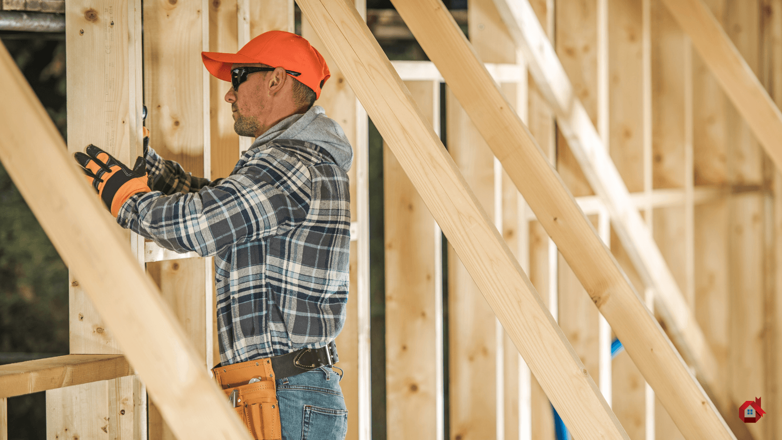 entrepreneur qui s'occupe de la charpente de la maison 