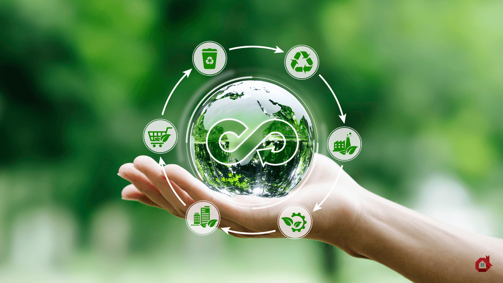 economie circulaire tenu dans une main 