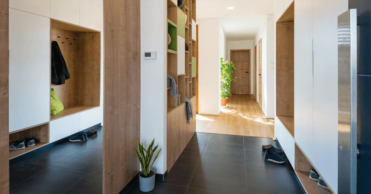 entrée design avec du carrelage