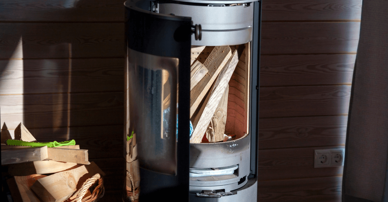 vitre d’un poêle à bois