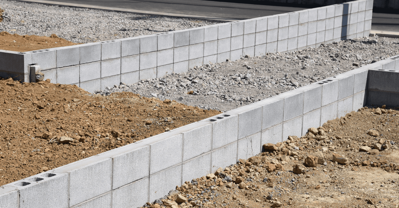 muret en blocs de béton