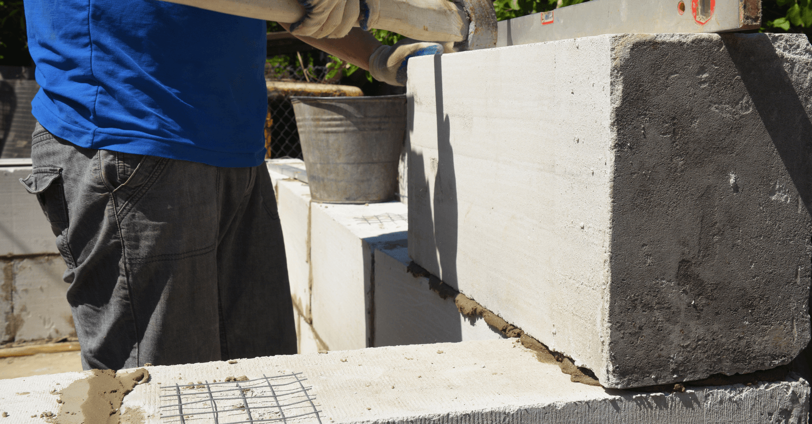 muret en blocs de béton