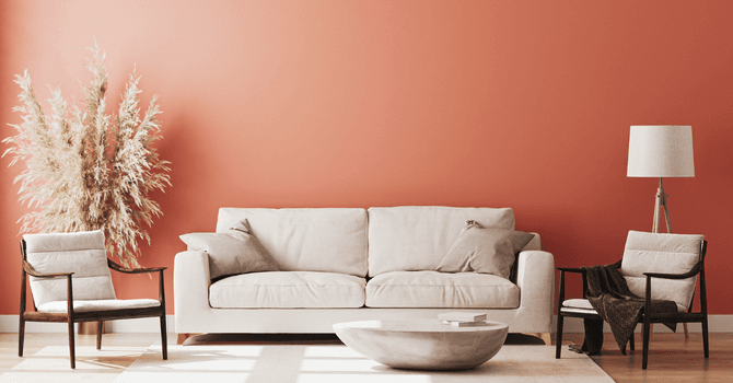 peinture intérieur un rouge orangé