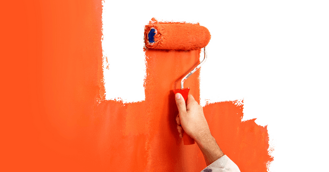 Peinture latex orange